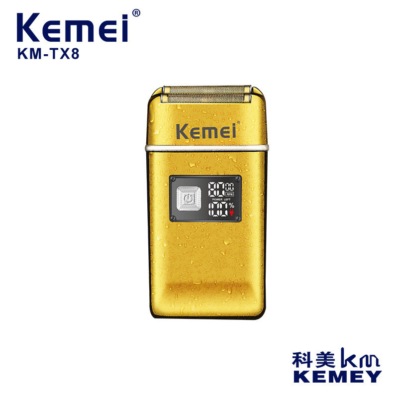科美km-tx8剃须刀全身水洗usb充电款可剃光头男士电动刮胡刀