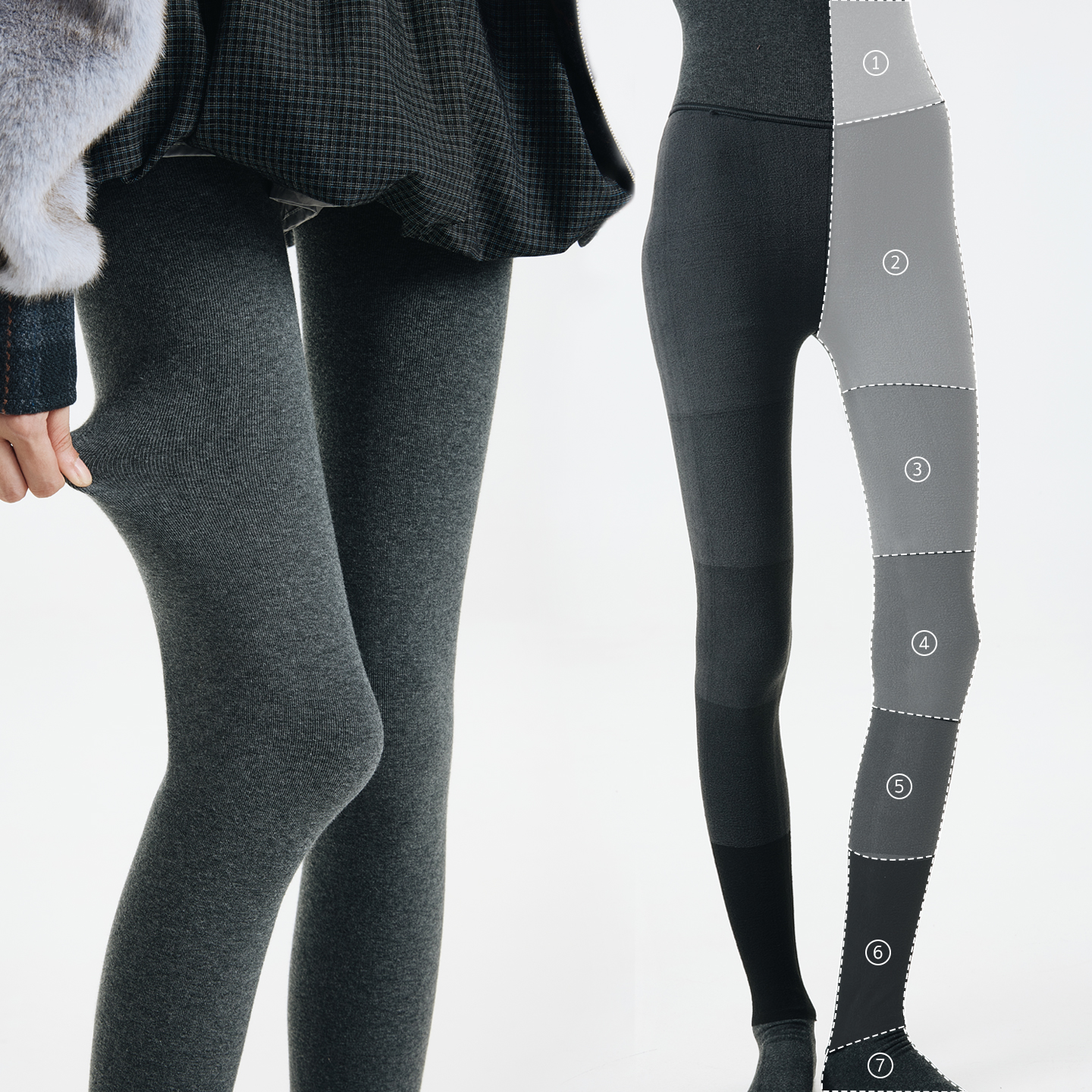 灰色miu系连裤袜子女压力打底裤