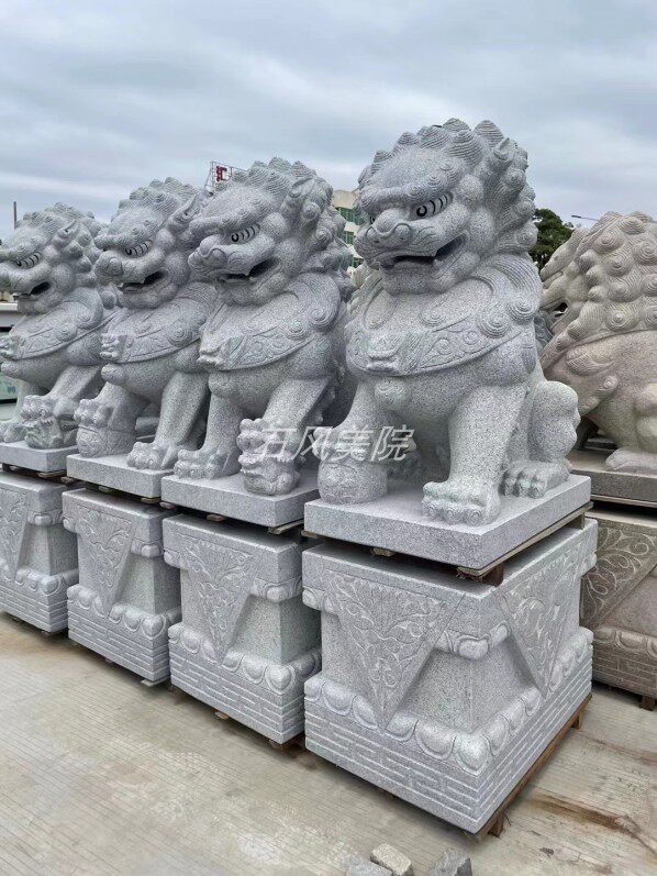 天然花岗岩麻石北京狮看门传统镇宅风水家居复古原石狮子惠安石雕