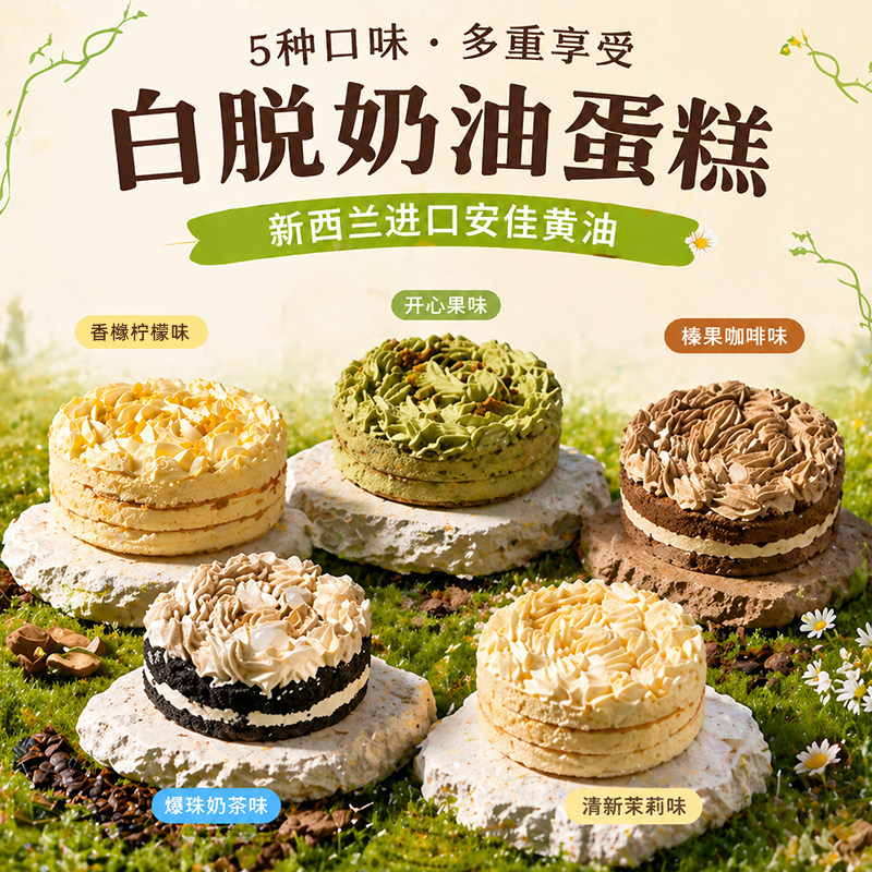 糖学友白脱奶油蛋糕0反式进口黄油生日零食控糖期老式硬奶油蛋糕