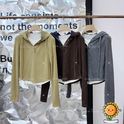 国内代购衣播25年冬BDS4VD3012复古套头衫连帽休闲卫衣热红酒美式