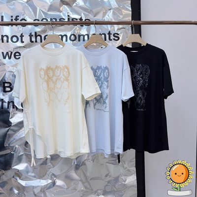 国内代购衣播25年秋BDS3YD3521复古短袖宽松印花T恤时间逐帧慢放