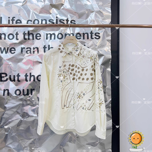 国内代购衣播26年春BDT1CD1348复古通勤百搭印花翻领衬衫光的分界