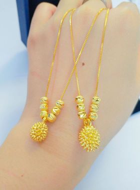 网红款沙金榴莲金珠项链创意首饰留你一生七夕纪念项链礼品吊坠首