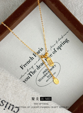 碎金算盘平安喜乐套链国潮中式越南沙金气质首饰颈饰锁骨链饰品女