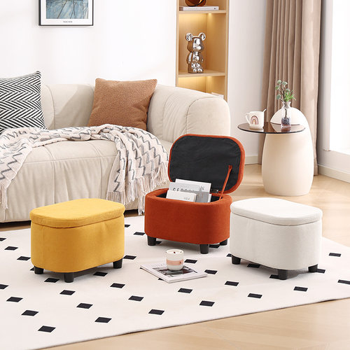 多功能方形实木床尾门口小凳子