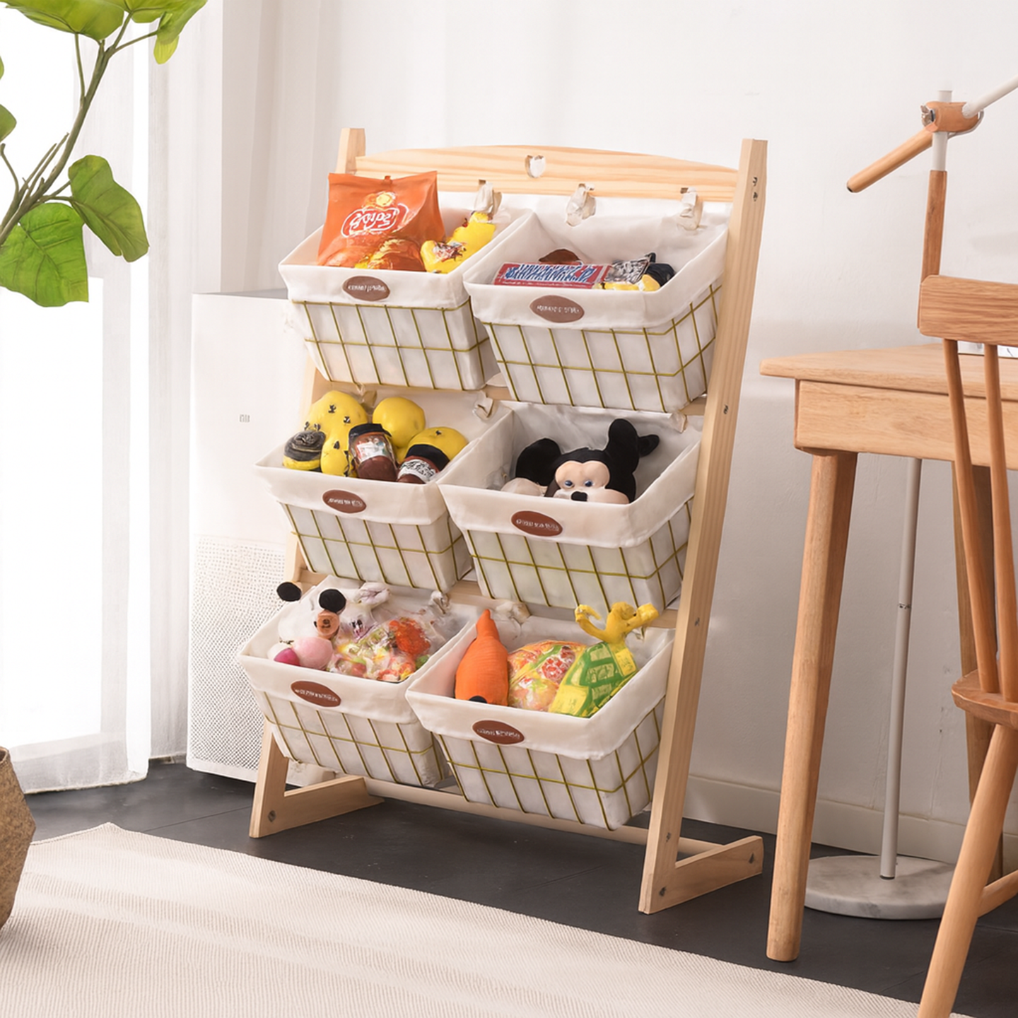 客厅落地储物架多层玩具收纳架