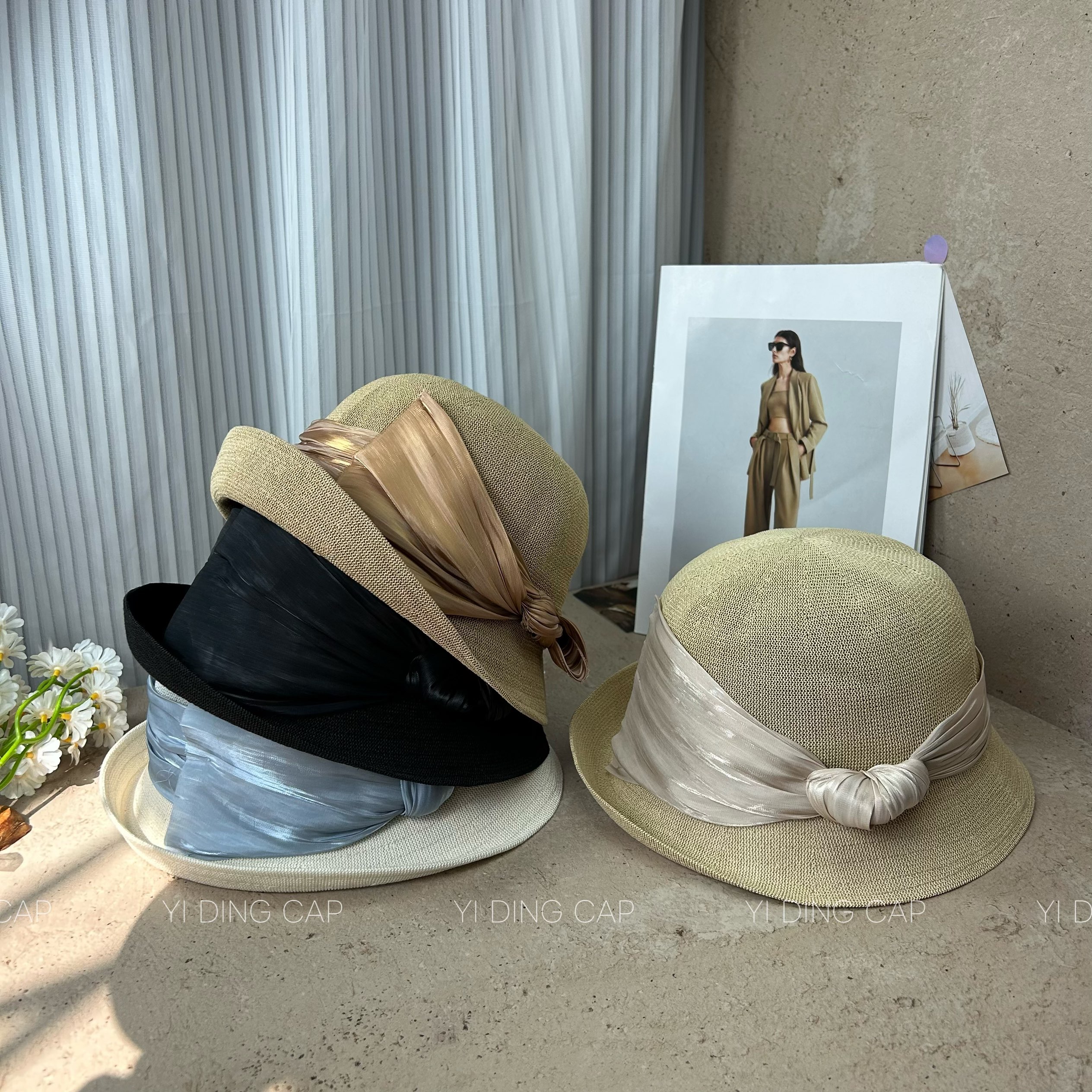 日系和纸渔夫帽女夏季防晒遮阳