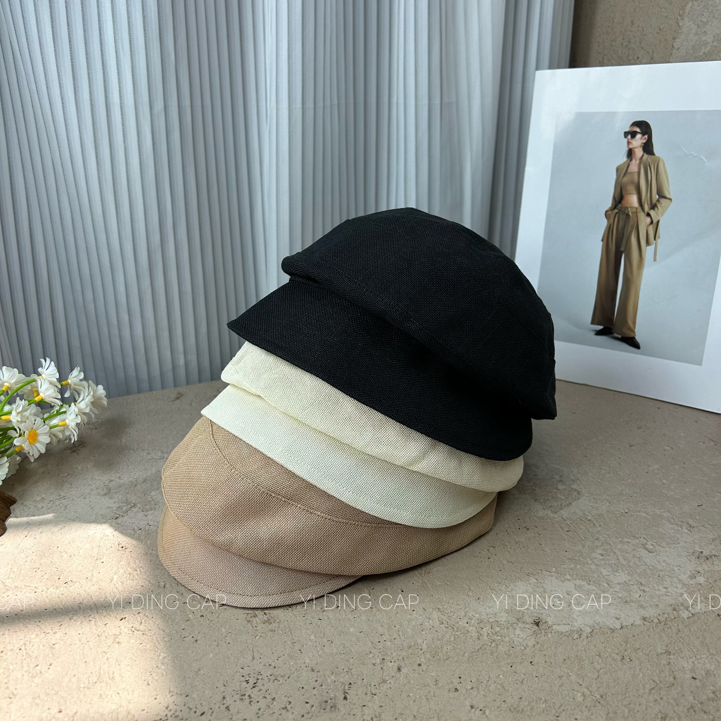 和纸文艺两戴马术贝雷帽女夏季