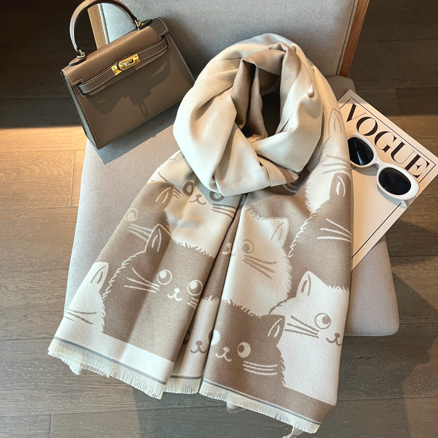 礼盒装新款卡通猫咪围巾围脖学生