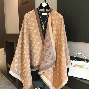 2026新款春季外搭披肩女驼色双面仿羊绒轻奢高端夏季空调房百搭