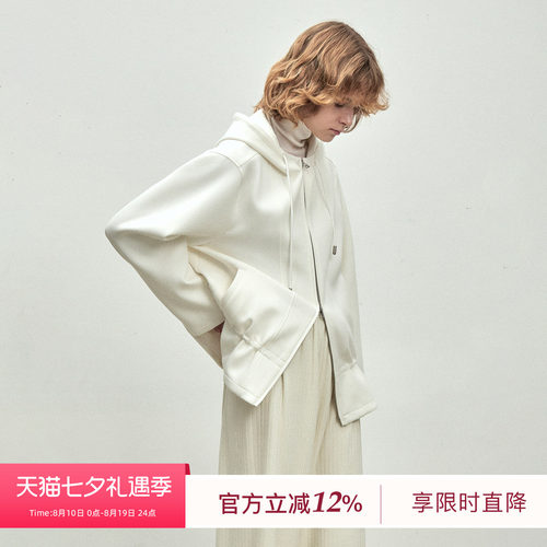 BLUEWEDIAN春秋时尚静奢宽松廓形休闲空气层卫衣上衣女