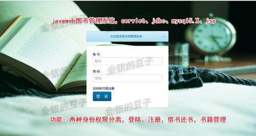 Javaweb图书管理系统servlet jdbc mysql jsp 权限分离源代码