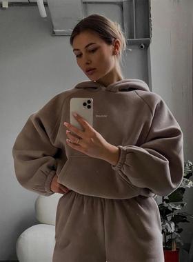 womens loose hoodless sportswear jacket jogging collar