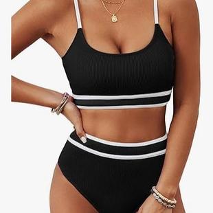 Multicolor sports swimsuit with breast pad womens two-piece