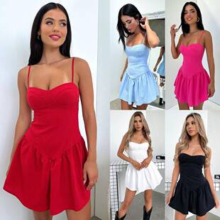 Womens short ruffled skirt color corset women style solid