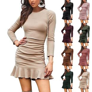 mini dress sweater casual dresses knit slim long mea ruched