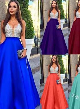 luxury diamonds evening wedding guest long party dresses