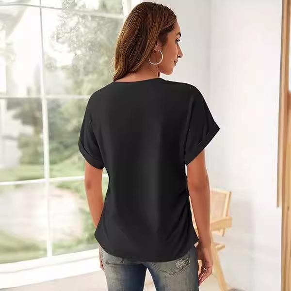 Ladies Hot Girl Short Sleeve Loose Womens T-shirt Round
