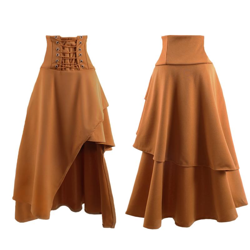 High waist irregular gothic maxi skirt