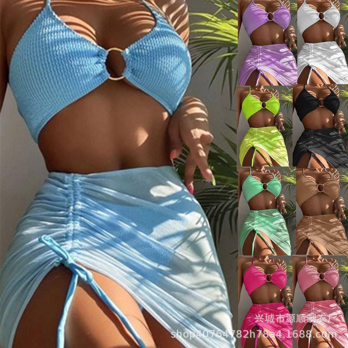 swimsuit womens bikini short-sleeved swimsuit sexy