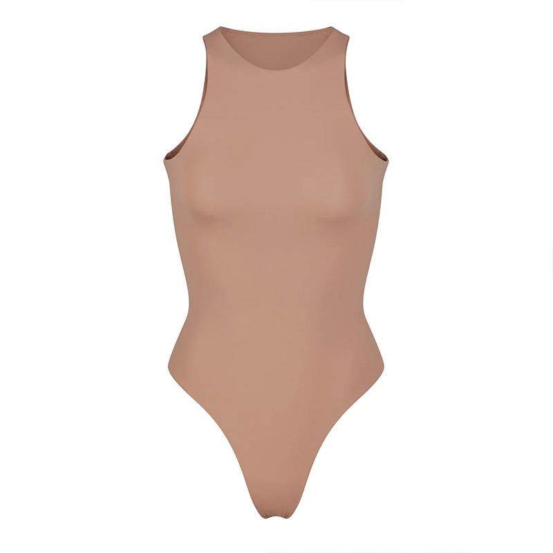 neck yoga short-sleeved elastic fabric bodysuit one-piece