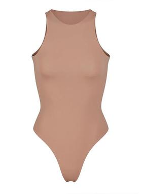 neck yoga short-sleeved elastic fabric bodysuit one-piece