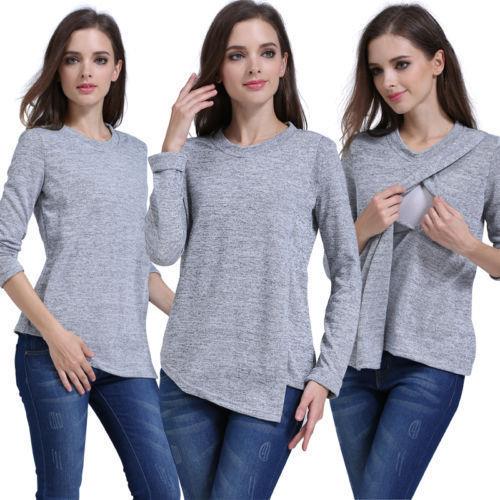 Women Clothes Nursing T-shirt Shirt Breastfeeding Tops