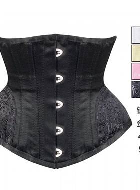 boned bust size Jacquard coat top support corset Gothic