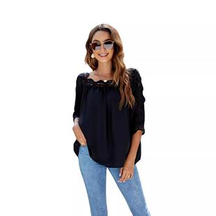 collar point for shirts women casual five sleeve loose