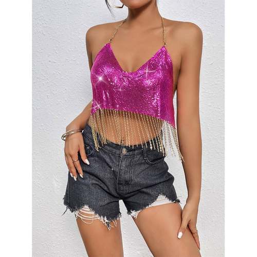 outfit tassel backless festival top women music Sexy