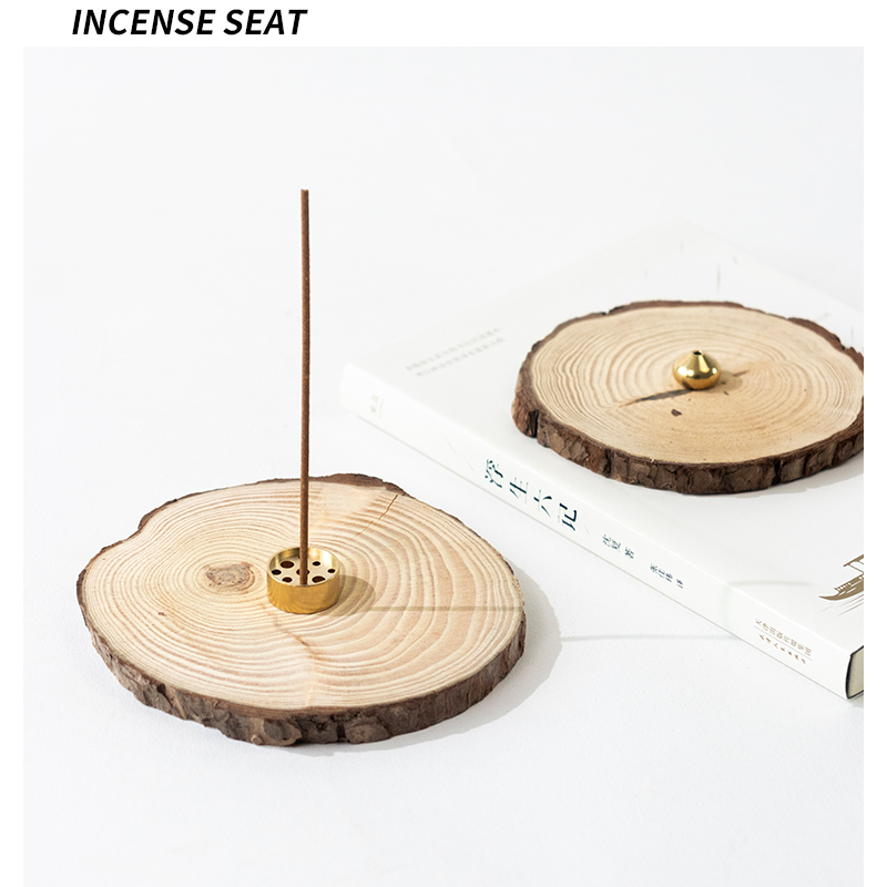 简约木片香托家用香插香座线香底座阅读室熏香创意样板间香立托盘