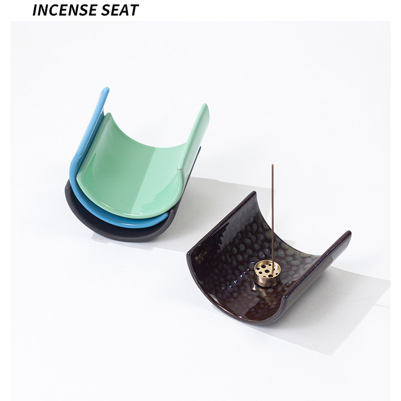 手工设计陶瓷瓦片香插香座线香香托中式桌面摆件香薰炉托盘侘寂风,家居饰品,香托/香盘/香座/香插,淘宝优惠券,粉丝福利购,淘宝优惠卷