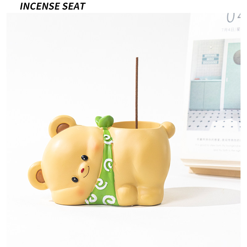 黄油小熊可爱线香底座香插托盘室内阅读香立简约小摆件送朋友礼物,家居饰品,香托/香盘/香座/香插,淘宝优惠券,粉丝福利购,淘宝优惠卷