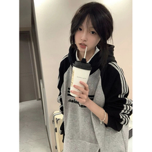 加绒卫衣女初中生2025新款爆款小个子秋冬季oversize美式高街外套