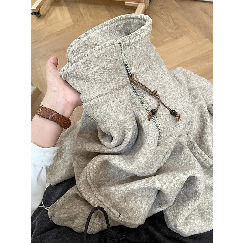 半拉链立领卫衣女秋冬季2025新款