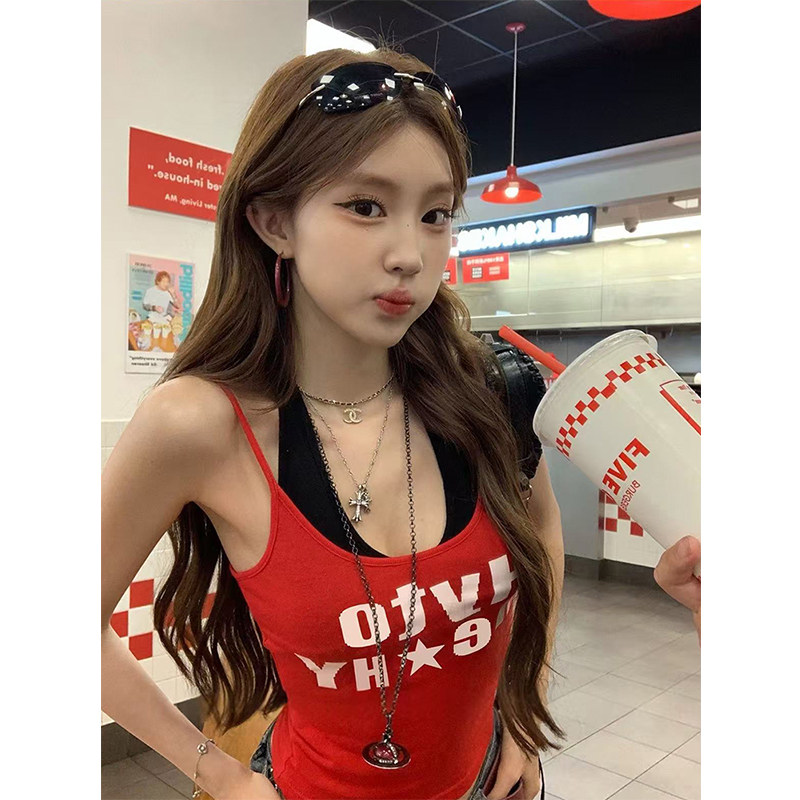 假两件挂脖吊带背心女夏外穿上衣图片