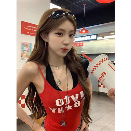 假两件挂脖吊带背心女夏外穿上衣