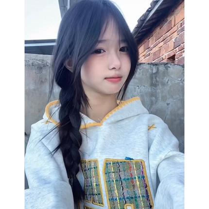 美式刺绣加绒连帽卫衣女秋冬2024新款爆款oversize潮牌高级感外套