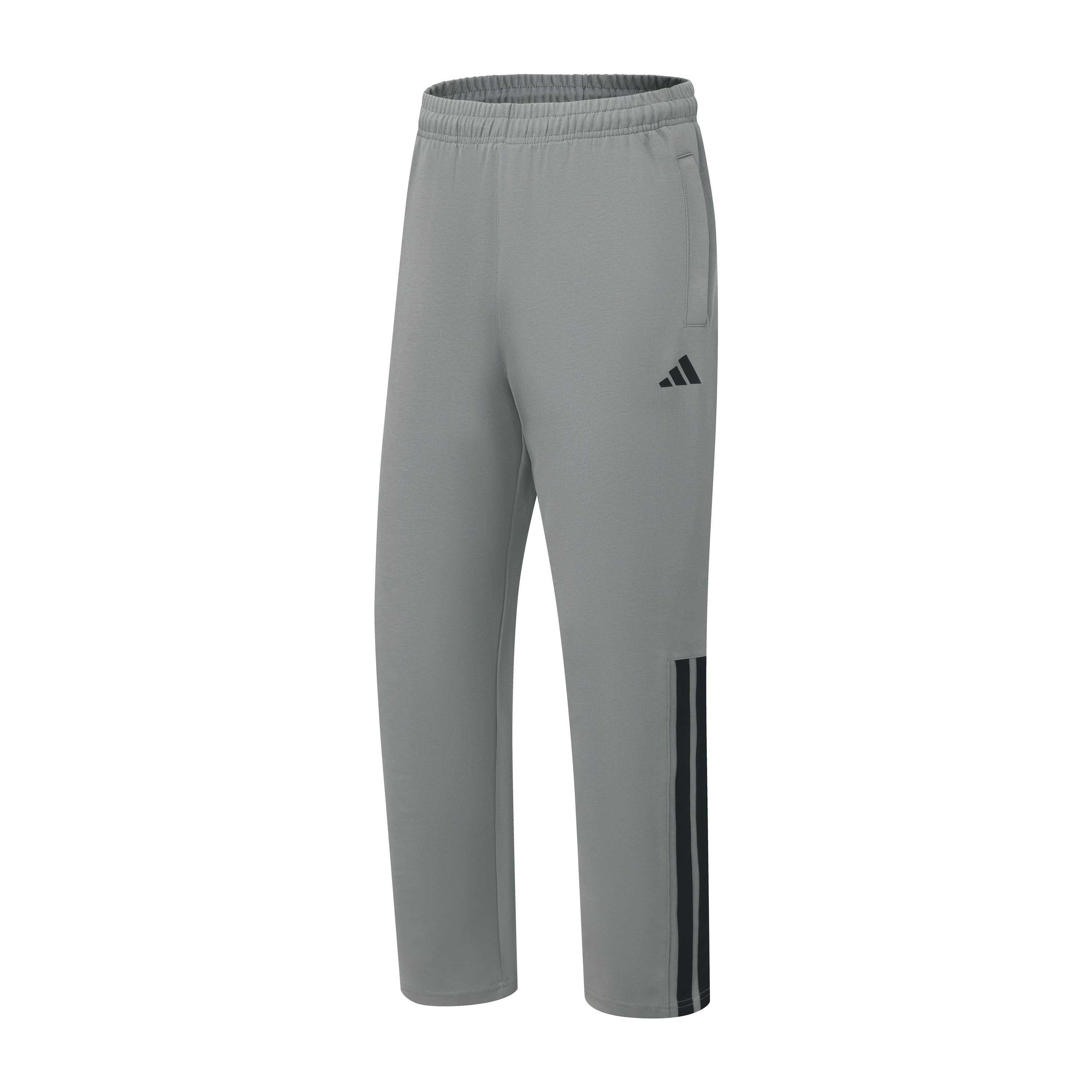 Adidas阿迪达斯男冬季棉裤灰色运动长裤显高显瘦直筒裤三条杠裤子
