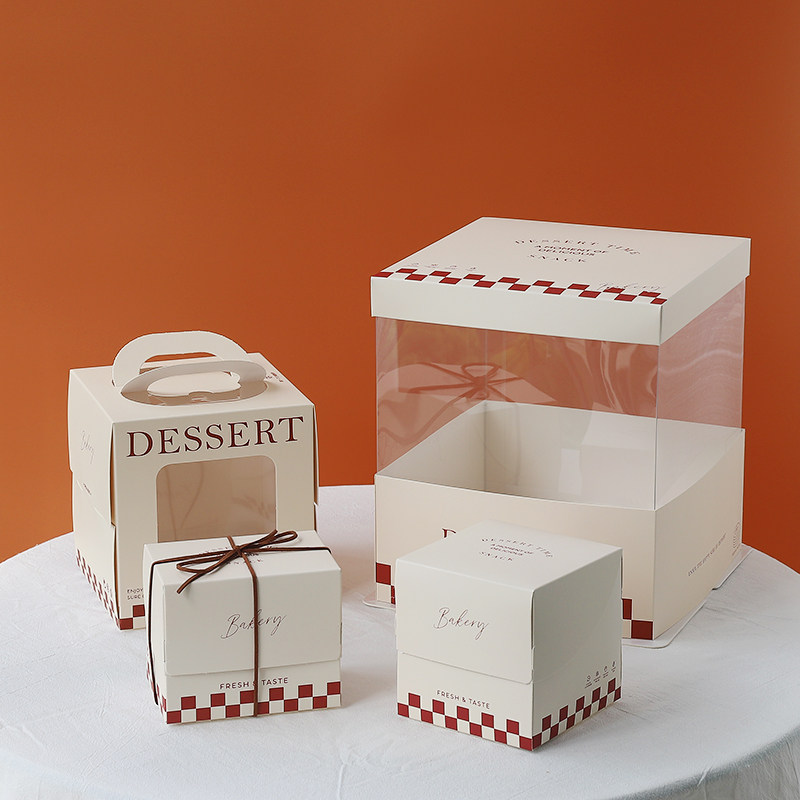 四宫格慕斯加高西点月饼包装盒子