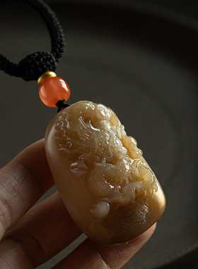 孤品【和田玉.龙腾四海】吊坠玉石玉佩男女高档毛衣项链一物一证