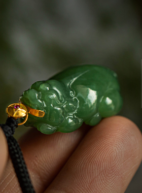 孤品【和田玉·祥瑞貔貅】精致吊坠高档玉石男女项链 一物一证