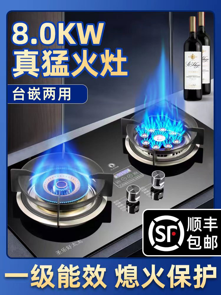 圣乐好太太燃气灶双灶家用煤气灶燃气灶