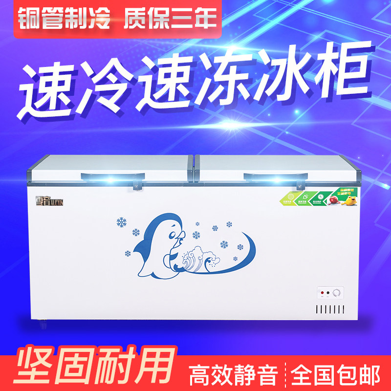 雪音588升商用大容量冷柜单温双温 卧式商用冰柜冷冻柜保鲜柜节能