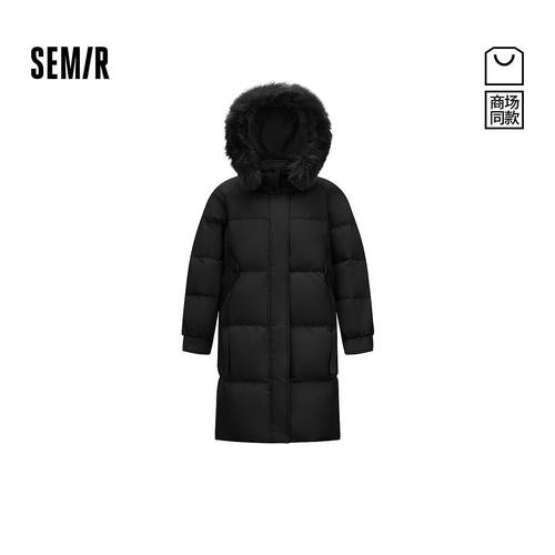 【商场同款】森马羽绒服女冬季长款狐狸毛领2025新款107725113019