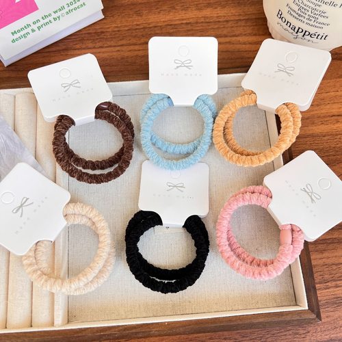 秋冬彩色丝绒发圈高弹力扎头发橡皮筋头绳简约基础款马尾发绳女