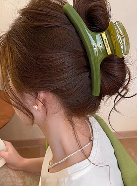 LAST KISS 弧形金标抓夹女2025新款春夏高级感果绿色后脑勺鲨鱼夹