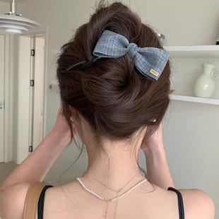 last kiss Miu系蝴蝶结一字发夹2025新款扭扭夹女早春ins风高级感