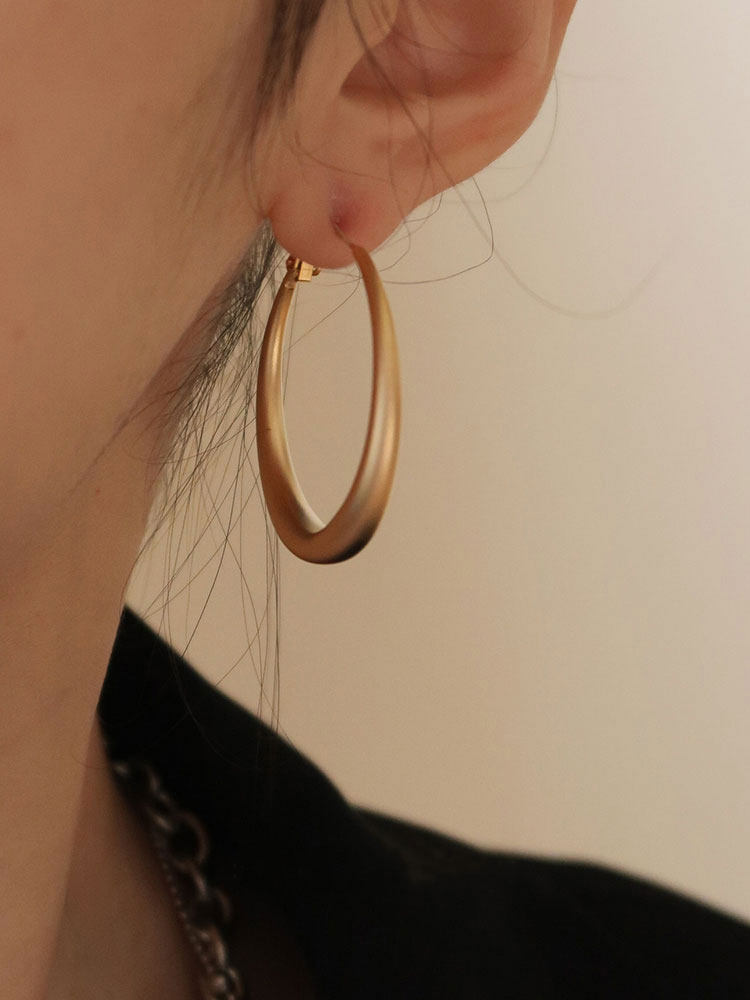 YAOYIZUN 百搭基础款 磨砂哑光金色大圈耳环女设计感欧美夸张耳圈,饰品/流行首饰/时尚饰品新,摆件,淘宝优惠券,粉丝福利购,淘宝优惠卷